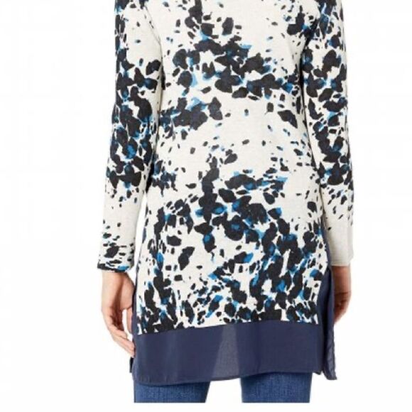 NIC+ZOE Positive Outlook Chiffon Trim Open Cardigan - Picture 2 of 10